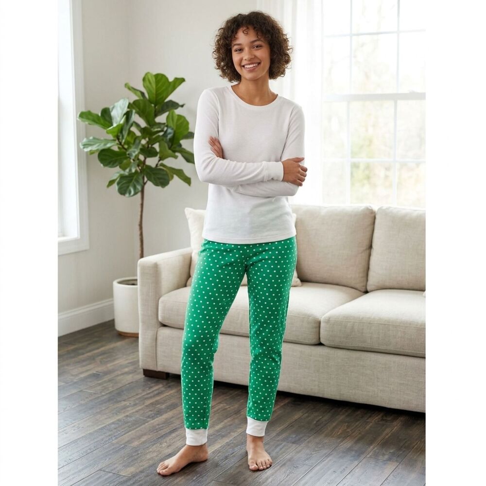 Enrico Coveri Vintage Green Polka Dot Sweat Pants Made in Italy